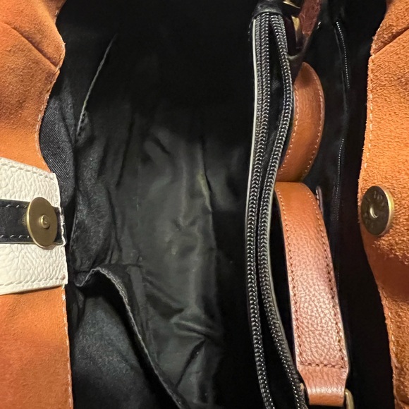 Fossil Carmen Tote Suede Tote Bag with Stripes - Picture 5 of 8